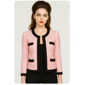 Vintage 60s Pink Wool Knit Cardigan Jacket Union Made USA Womens S/M